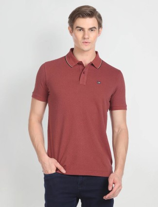 Arrow plain cotton t shirt in brown