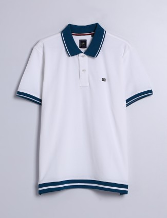 Arrow plain white cotton polo t shirt