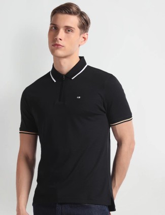 ARROW SPORT black plain cotton t-shirt