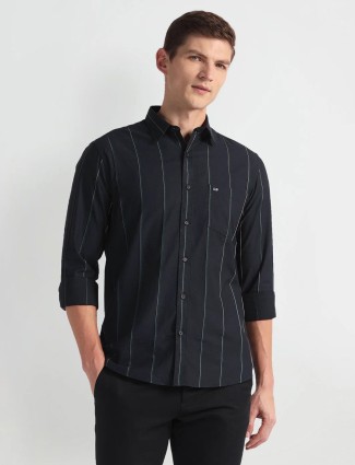 ARROW SPORT black stripe full sleeve shirt