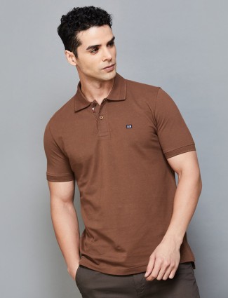 ARROW SPORT brown plain t-shirt