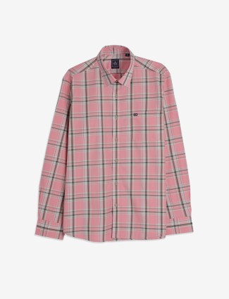 ARROW SPORT pink checks cotton shirt
