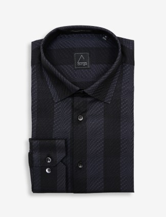 Avega black full sleeve shirt in stripe