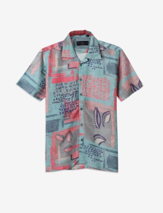 AVEGA blue and pink printed shirt