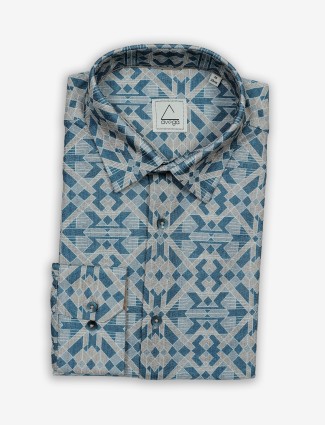 AVEGA blue cotton printed shirt