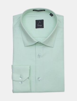 Avega cotton fabric solid green mens shirt