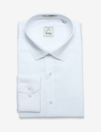 Avega cotton white plain shirt