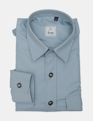 Avega grey color solid style cotton shirt