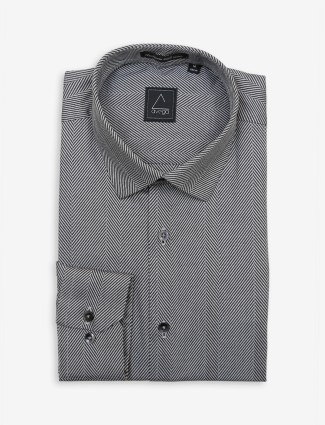 Avega grey cotton textured shirt