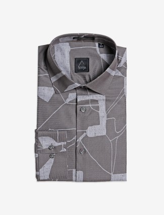 Avega grey printed shirt for party