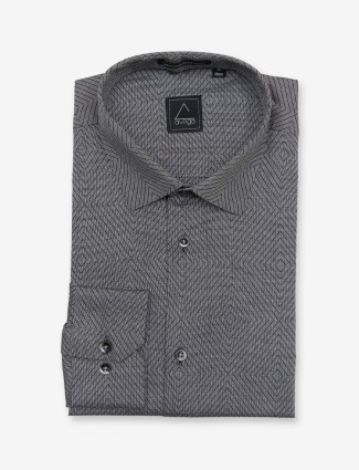 Avega grey textured full sleeve shirt