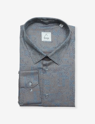 Avega latest grey cotton printed shirt