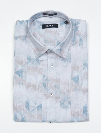 Avega light blue cotton printed formal shirt