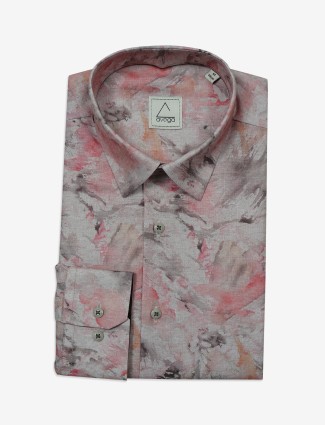 AVEGA peach printed shirt in cotton