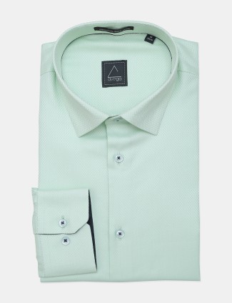 Avega presented pista green textured cotton shirt