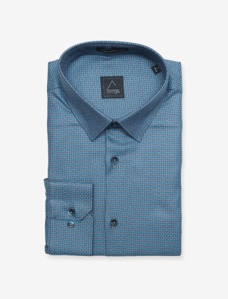Avega rama blue cotton printed shirt