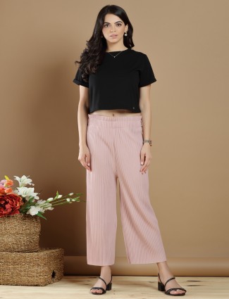 Baby pink causal lycra palazzo pant for pretty women