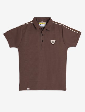 BAMBINI brown plain t-shirt