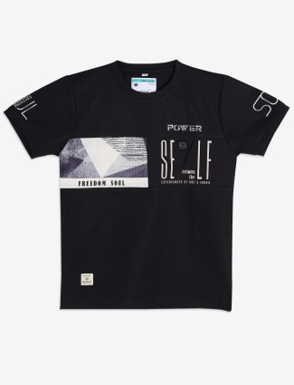 BAMBINI printed black half sleeve t-shirt