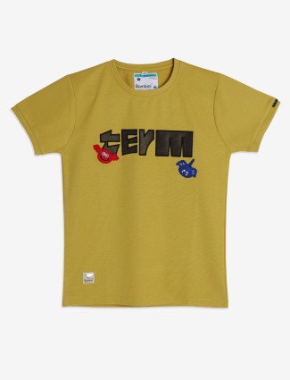 BAMBINI yellow printed cotton t-shirt