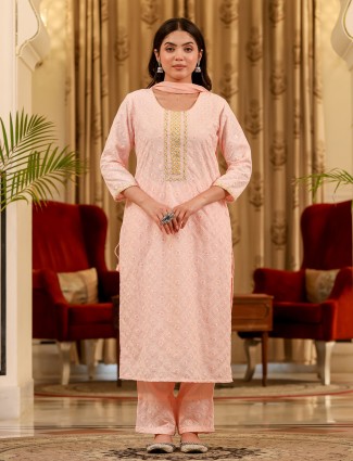 Embroidered rayon embroidery lakhnawi Chikankari Kurti Palazzo Set, Size:  46, 180 Gsm at Rs 340 in Lucknow