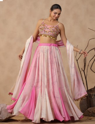Black and pink wedding lehenga choli in silk - G3-WLC13455