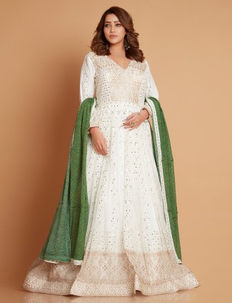White anarkali suits 2025