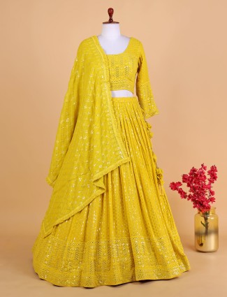 Beautiful yellow embroidery lehenga choli
