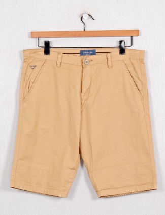 Beevee presented khaki solid cotton shorts