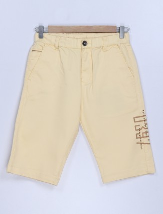BeeVee solid yellow cotton shorts