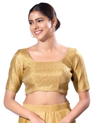 Beige brocade ready-made blouse