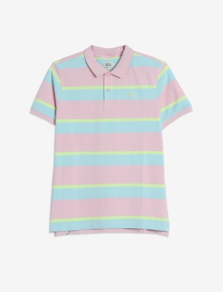 BEING HUMAN cotton pink stripe t-shirt