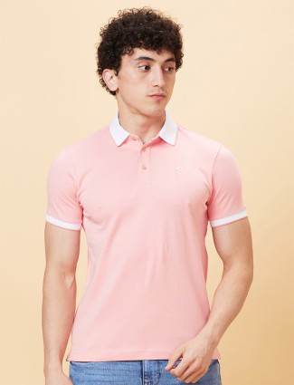 BEING HUMAN light pink plain polo t-shirt
