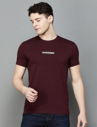 BEING HUMAN maroon half sleeve t-shirt