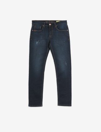 BEING HUMAN navy ripped slim fit jeans