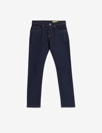 BEING HUMAN navy solid slim fit jeans