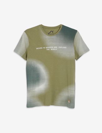 Being Human olive printed t shirt