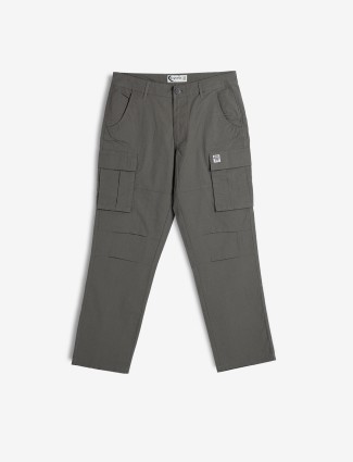 BEING HUMAN olive solid cargo jeans