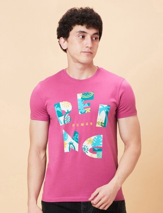 Being Human pink printed t-shirt