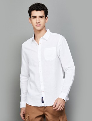 BEING HUMAN plain white casual shirt