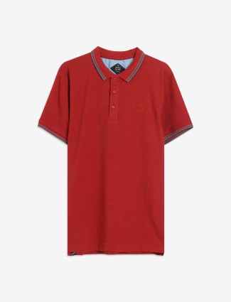 Being Human red plain cotton t shirt