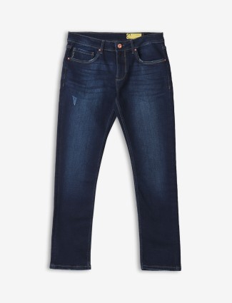BEING HUMAN washed jeans in dark blue 