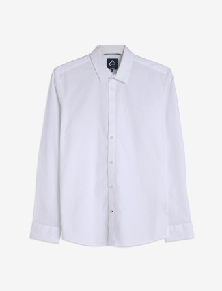 BEING HUMAN white cotton plain shirt