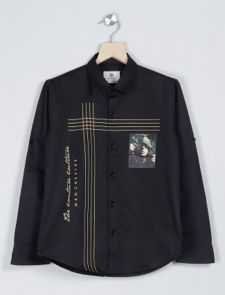 Blazo black cotton casual wear shirt