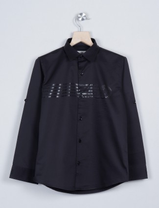 Blazo cotton black printed shirt
