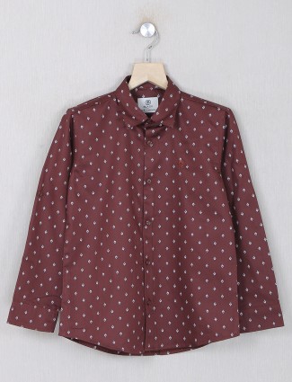 Blazo maroon color printed shirt
