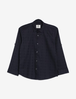 Blazo navy cotton full sleeve shirt