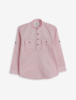 Blazo pink cotton kurta style shirt