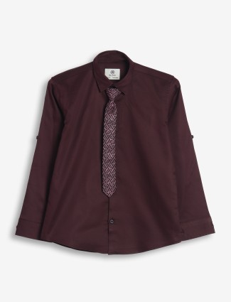 Blazo plain wine cotton shirt