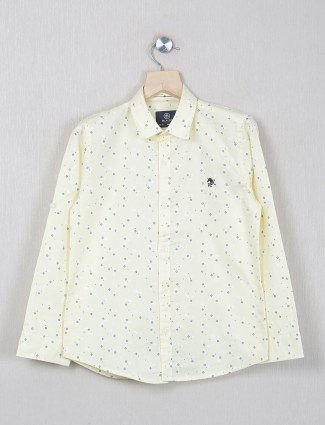 Blazo printed cotton lemon yellow shirt